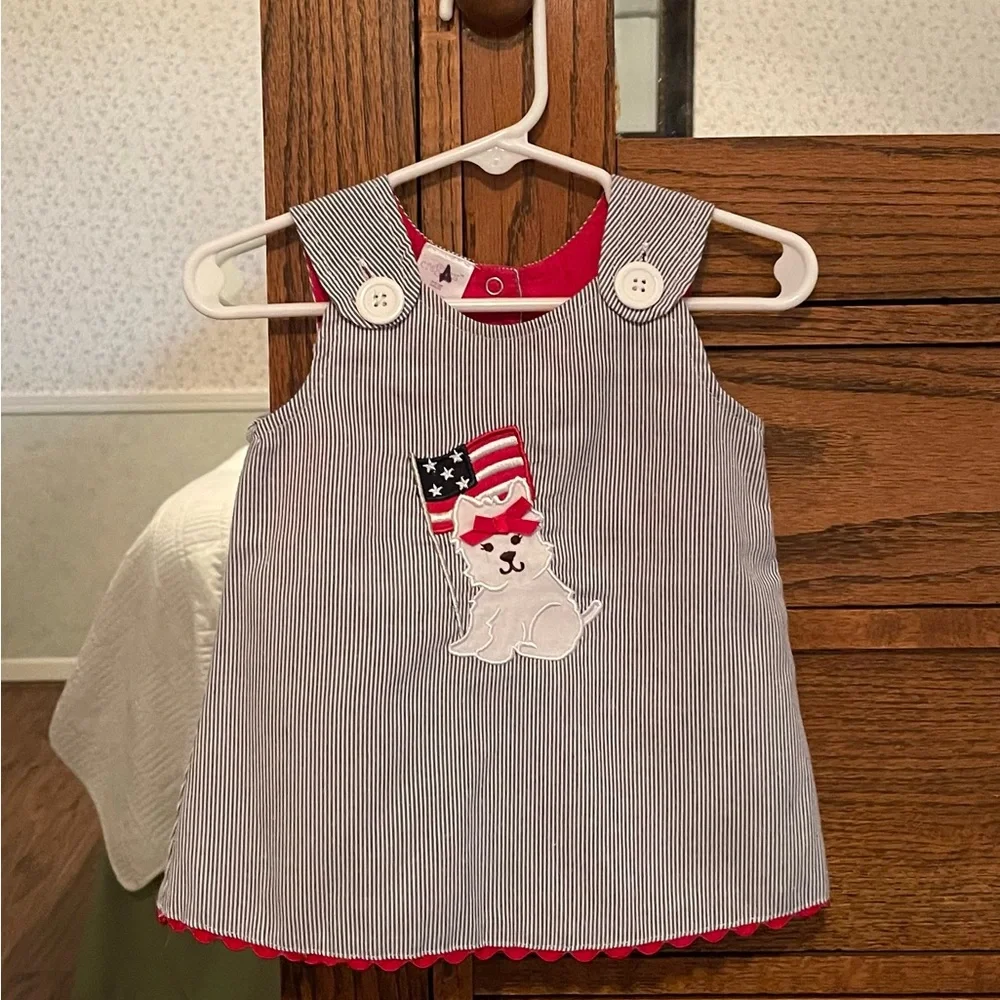 Girls 12 Month Patriotic Dress Diaper Cover